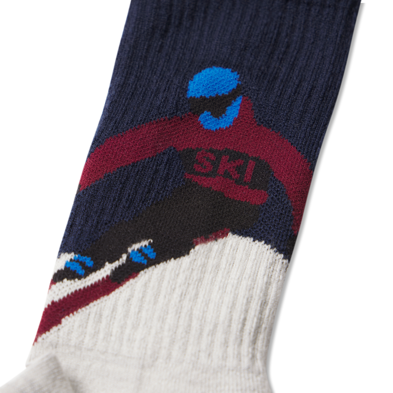 Merino Wool Blend Calf Socks - midnight navy Detail [10039]