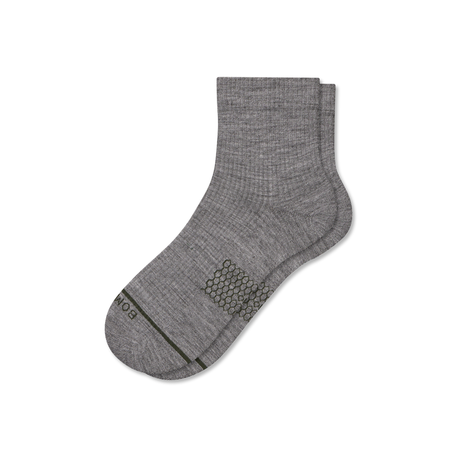 Men's Merino Wool Blend Modern Rib Quarter Socks - Easy Studio Rotation