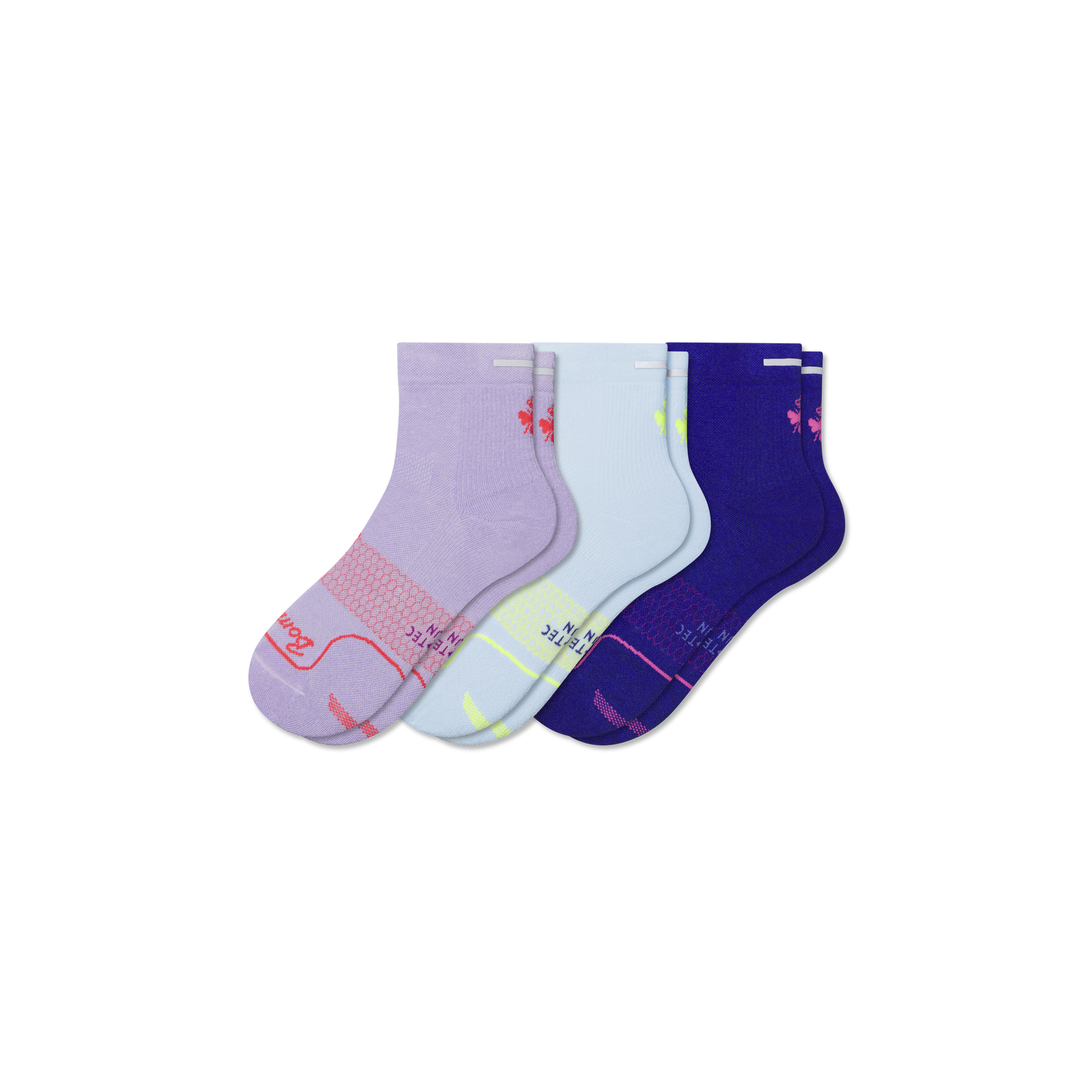Women's Running Quarter Sock 3-Pack - glacier blue mix L [10185]