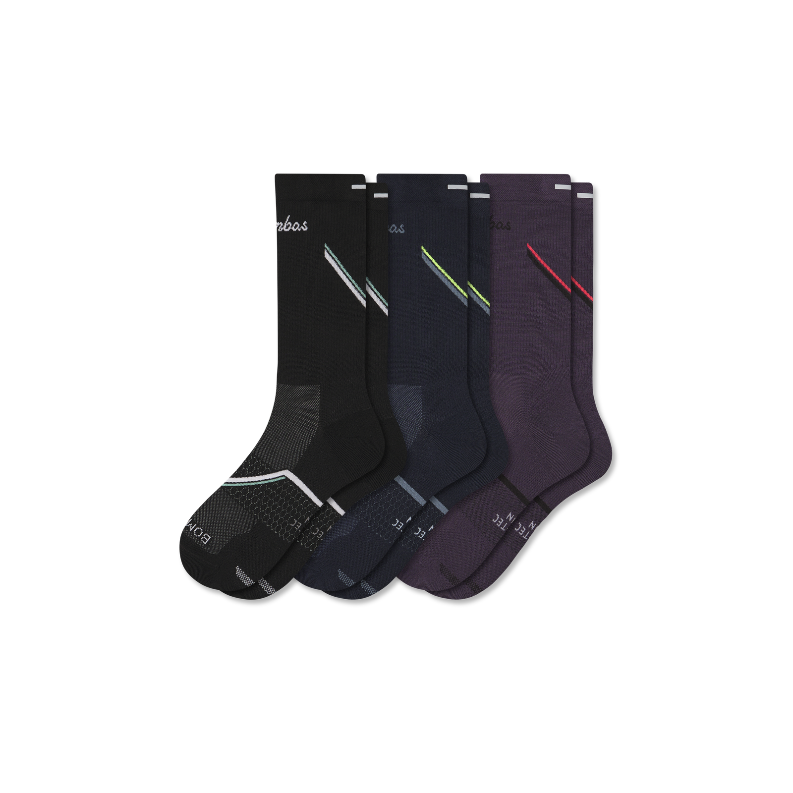 Men's Running Calf Sock 3-Pack - navy bloom mix L [10186]