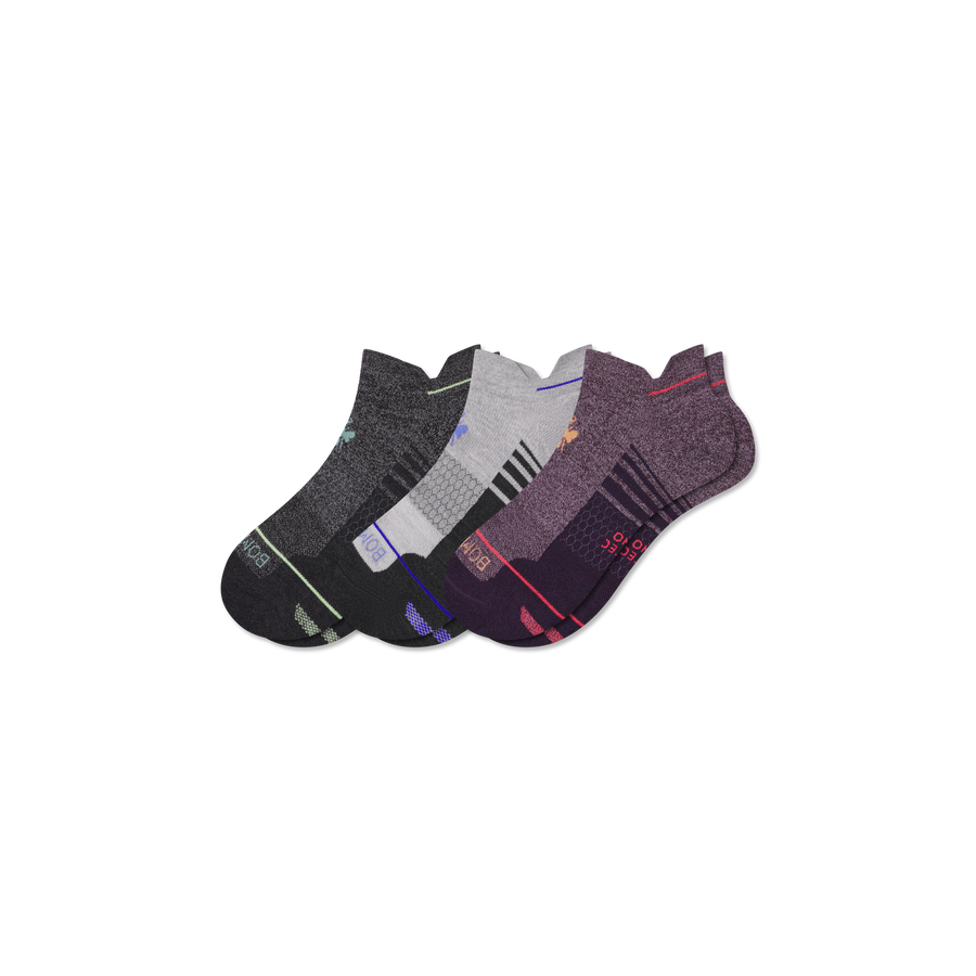 Men's Merino Wool Blend Run Ankle Sock 3-Pack - Trail Weekend Support