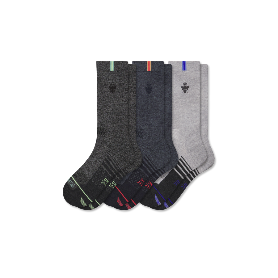 Women's Merino Wool Blend Run Calf Sock 3-Pack - Light Shift Comfort