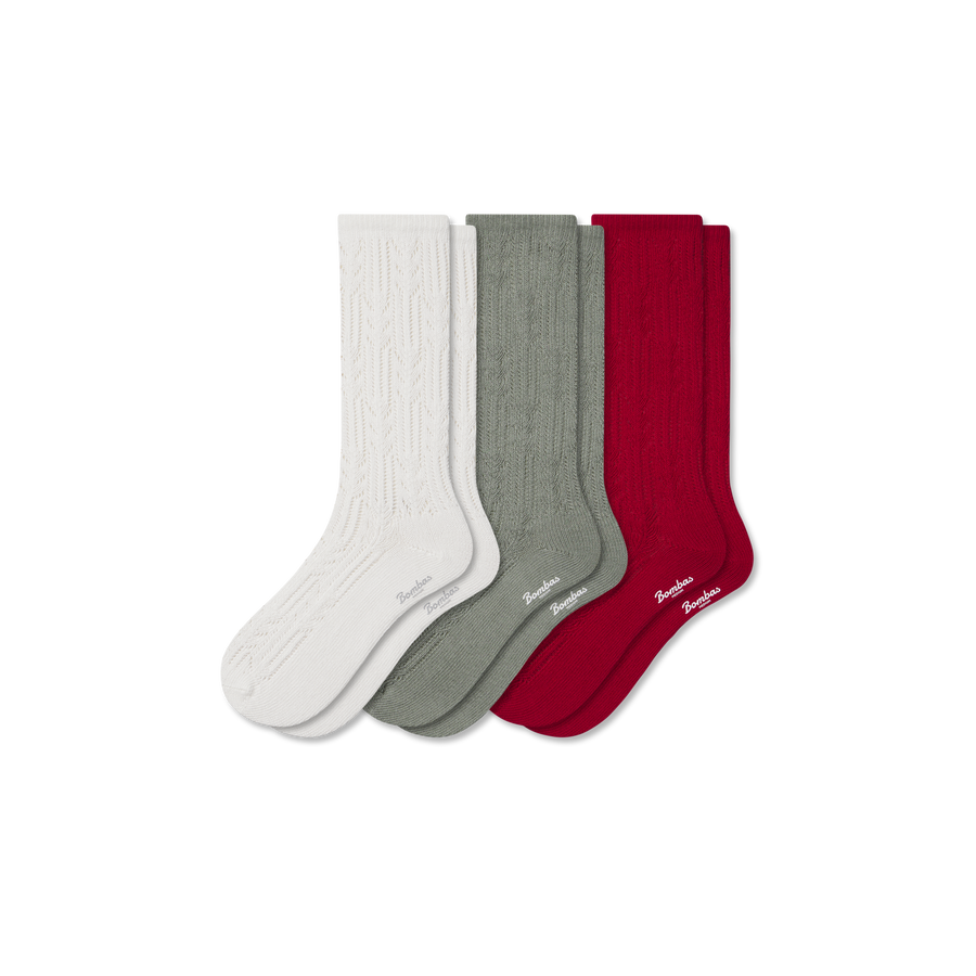 Women’s Pointelle Calf Sock 3-Pack - Run Move