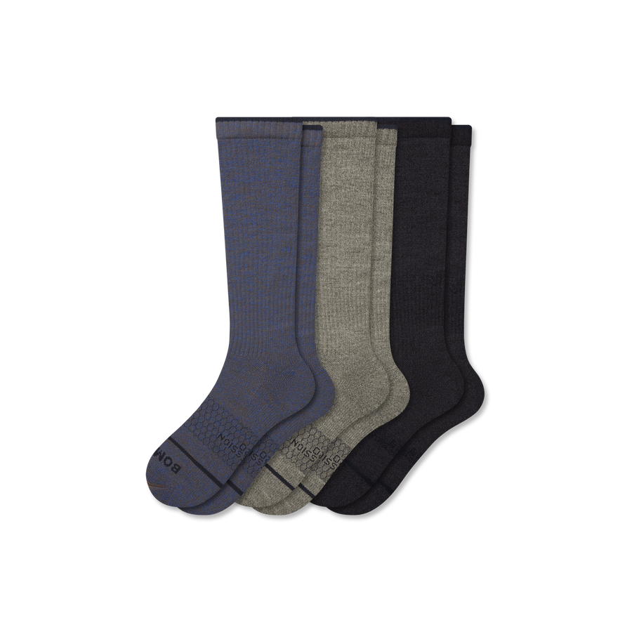 Women's Merino Wool Blend Everyday Compression Knee High Sock 3-Pack (15-20mmHg) - Motion Flow