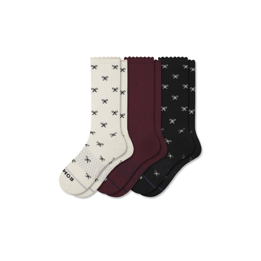 Women's Merino Wool Blend Calf Sock 3-Pack - Light Trail Pair