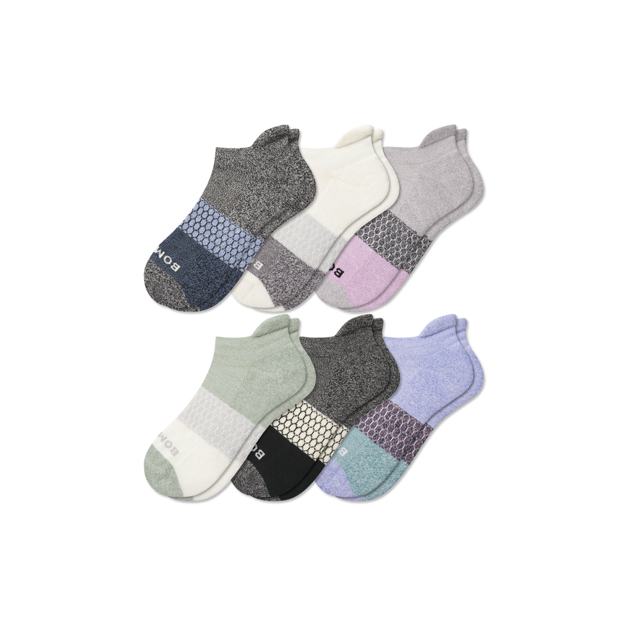Youth Tri-Block Ankle Sock 6-Pack - Smooth Low Cut Cushion