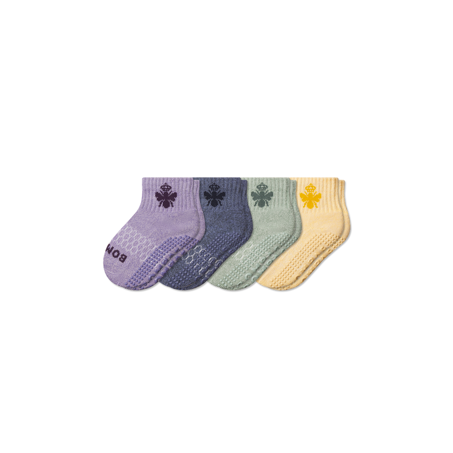 Toddler Marl Gripper Calf Sock 4-Pack - Smooth Ankle Cushion