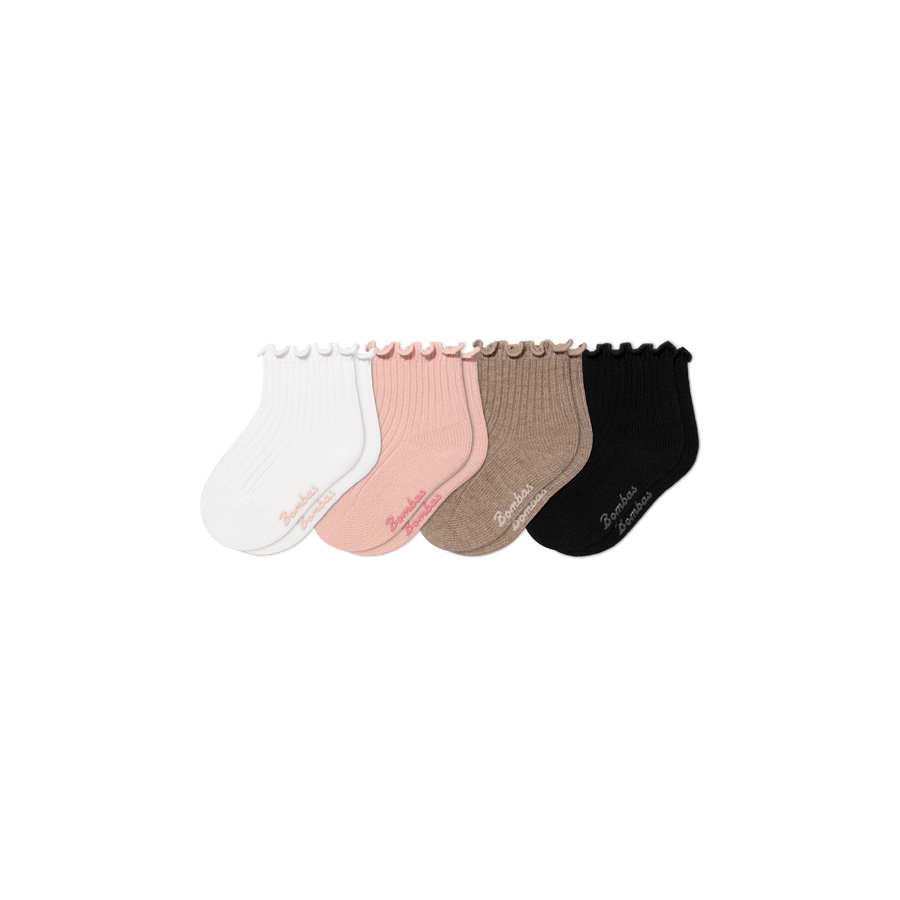 Baby Ruffle Rib Calf Sock 4-Pack (6-12 Months) - Trail Ankle Fit