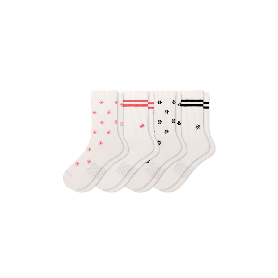 Women's Modern Rib Half Calf Sock 4-Pack - Cushion Ankle Wear