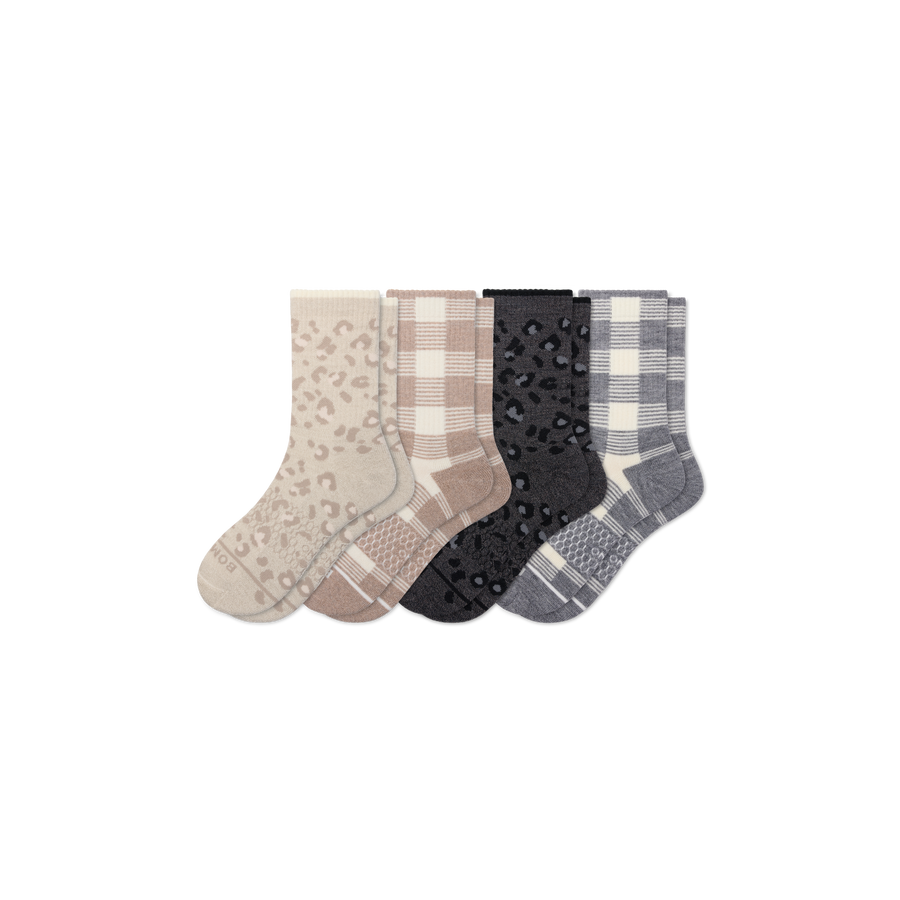 Women's Merino Wool Blend Half Calf Sock 4-Pack - Cushion Run Wear