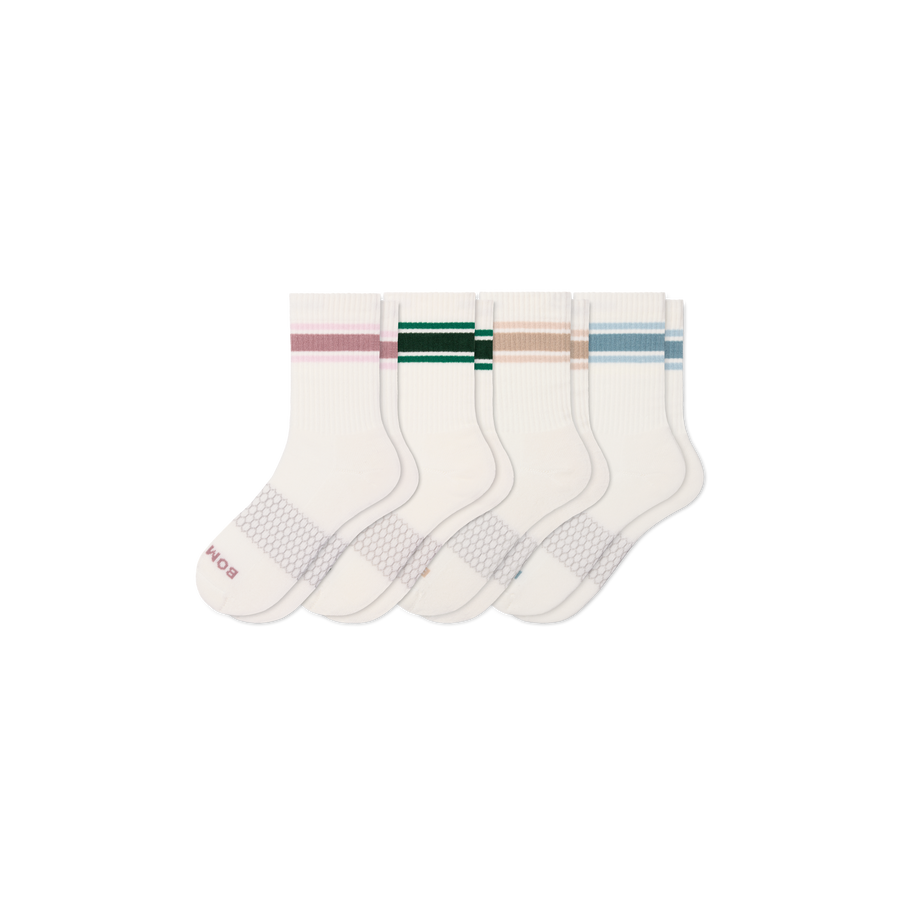 Women's Vintage Stripes Half Calf Sock 4-Pack - Easy Recovery Comfort