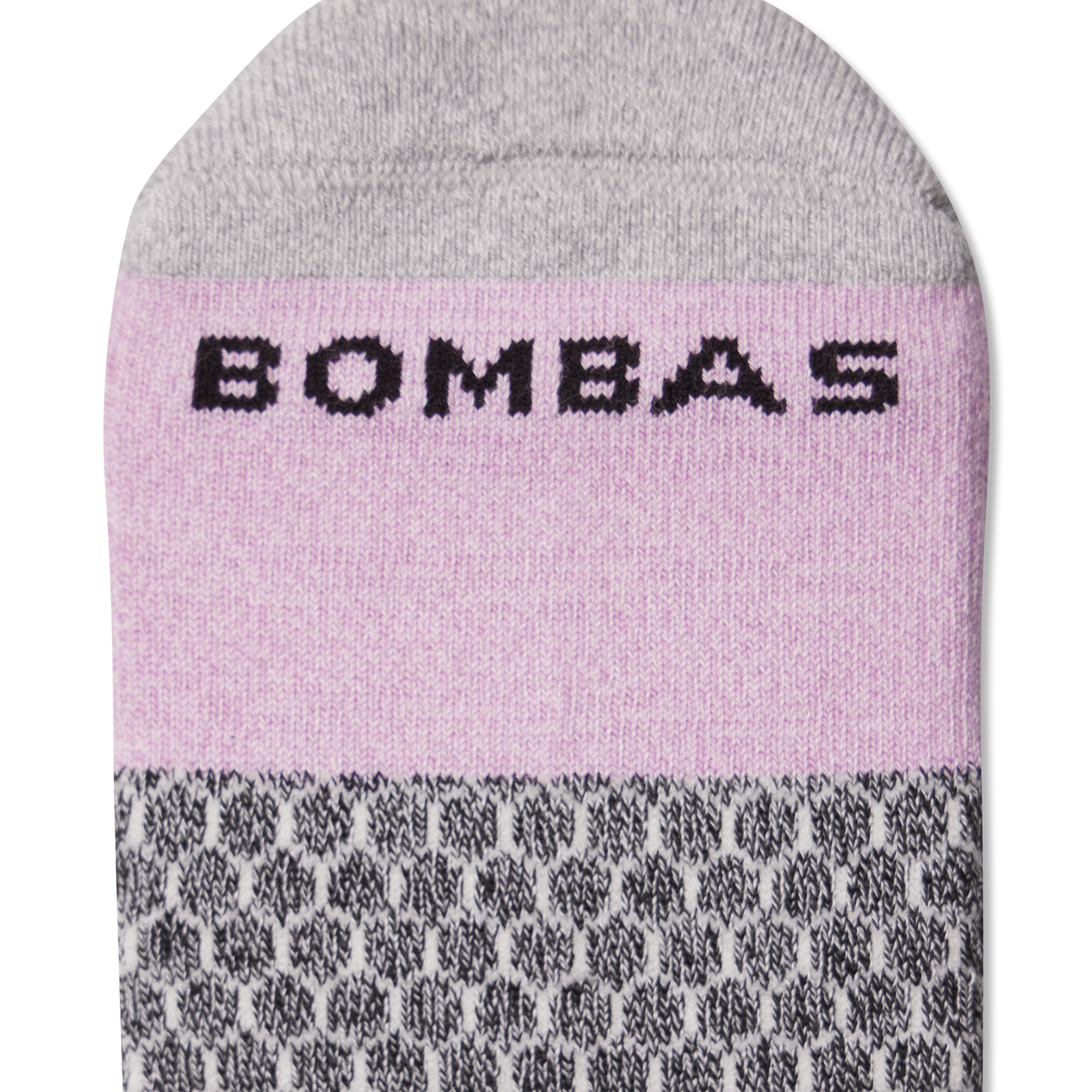 Tri-Block Ankle Sock - grey black lavender Detail [3628]