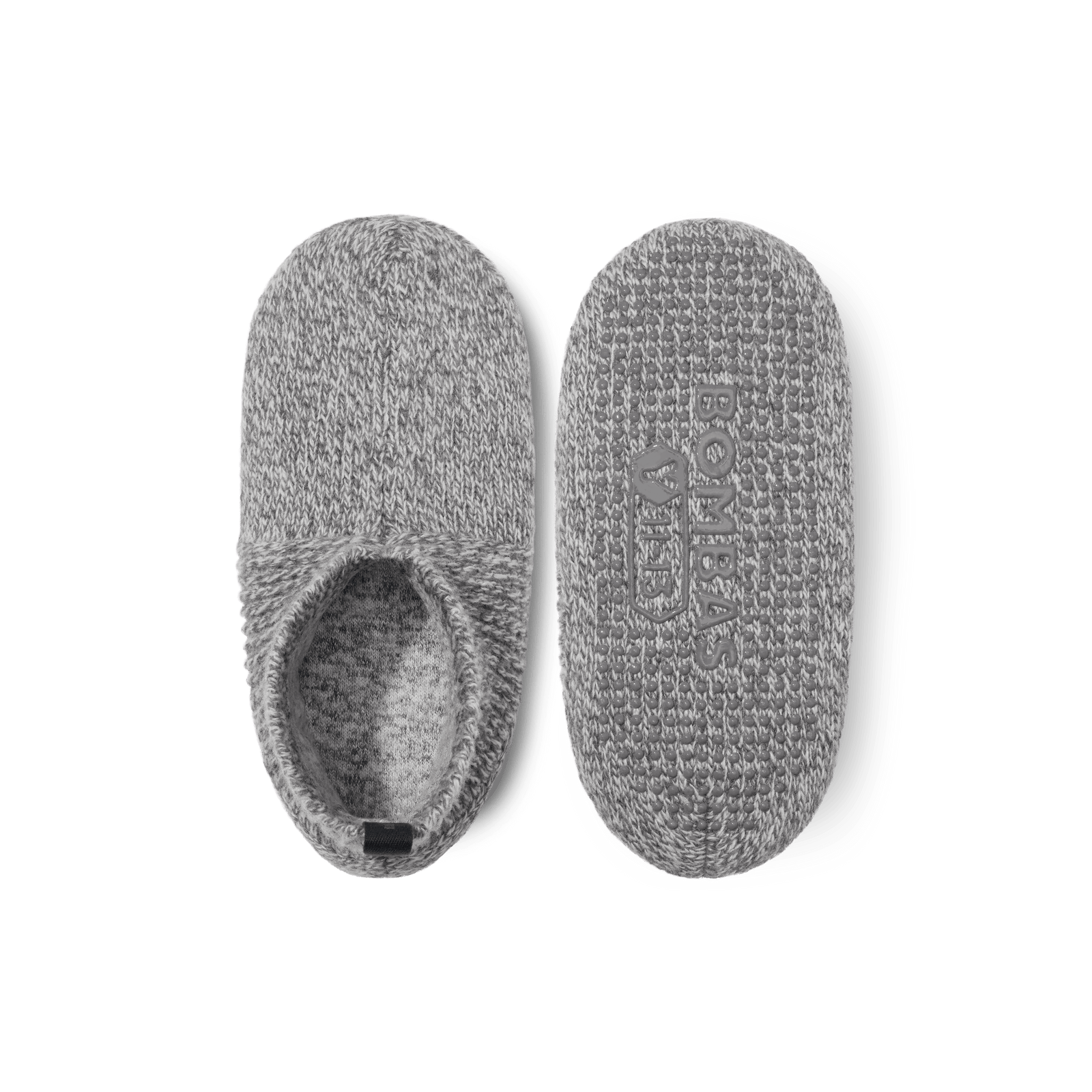 Youth Marl Gripper Slipper - Medium Grey Heather L [6718]