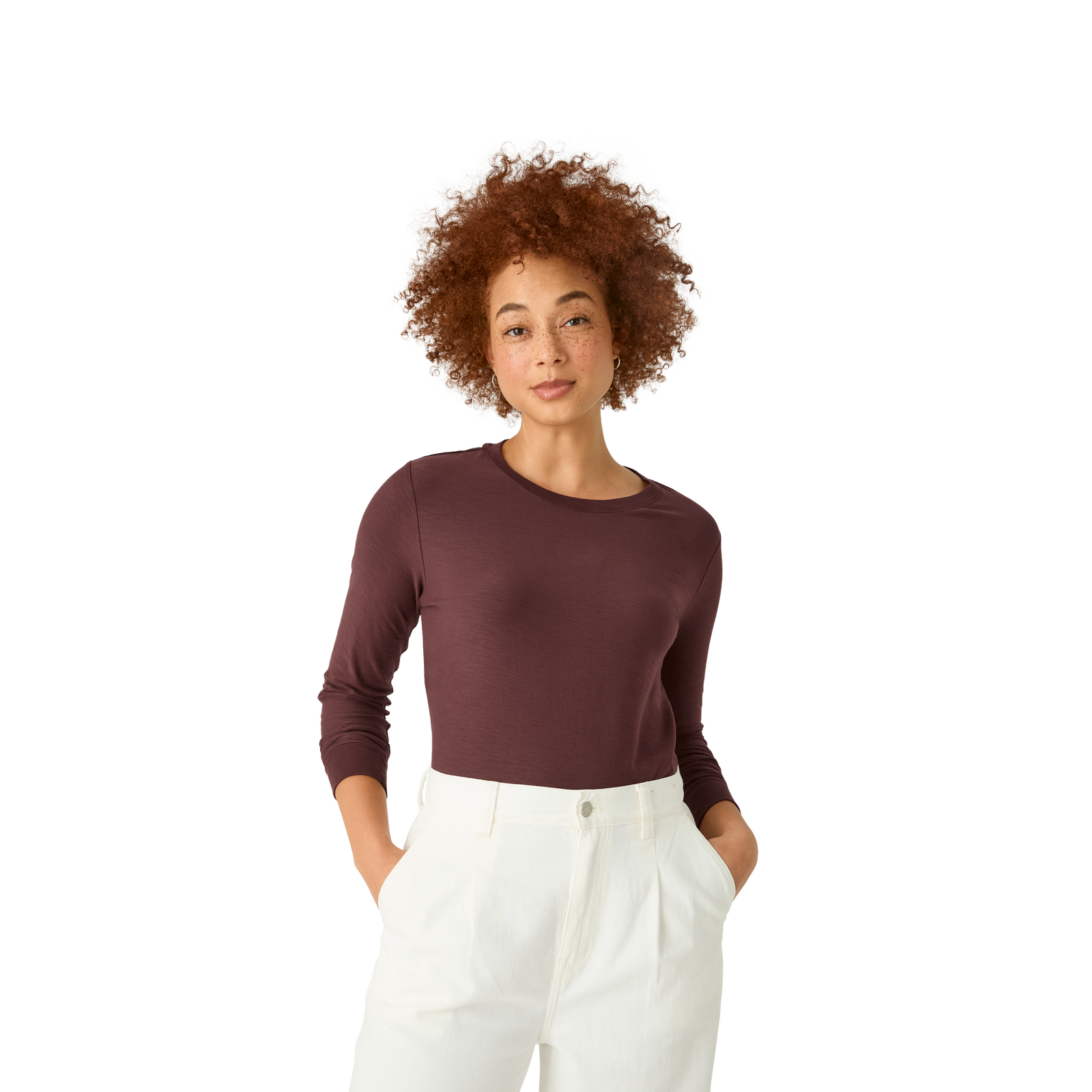 Air Slub Long Sleeve T-Shirt - Dark Cocoa WO1 [6822]