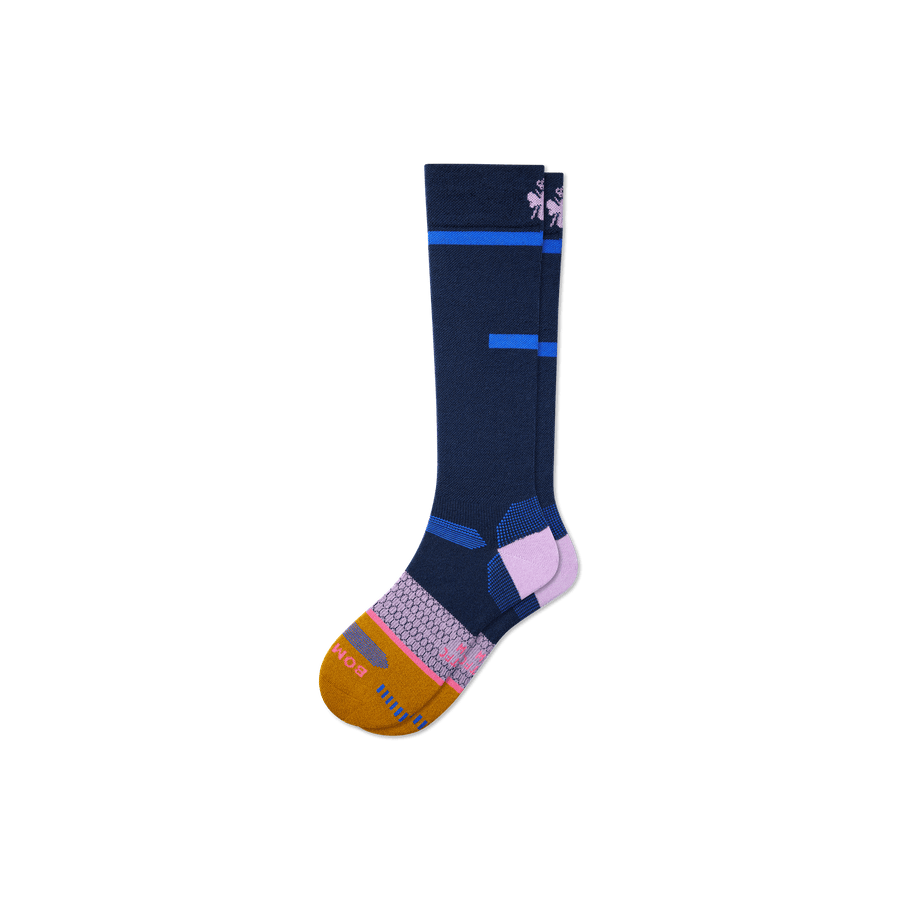 Men's Zero-Cushion Merino Wool Blend Ski & Snowboard Socks - Weekend Court Step