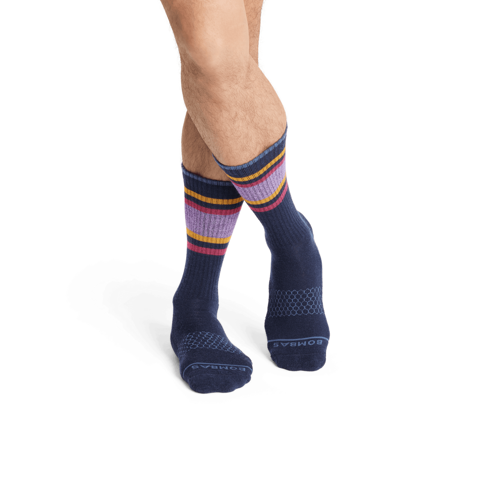 Solid Marl Colorblock Merino Calf Sock Midnight Navy MO1