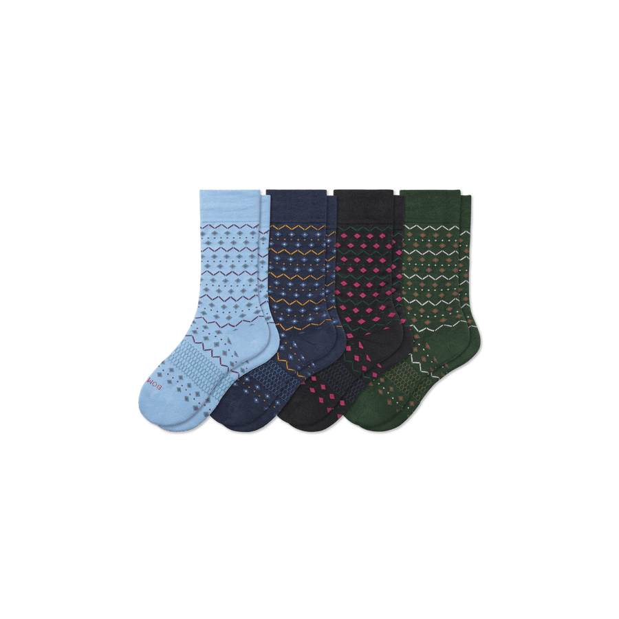 Youth Dress Calf Sock 4-Pack - Soft Crew Support