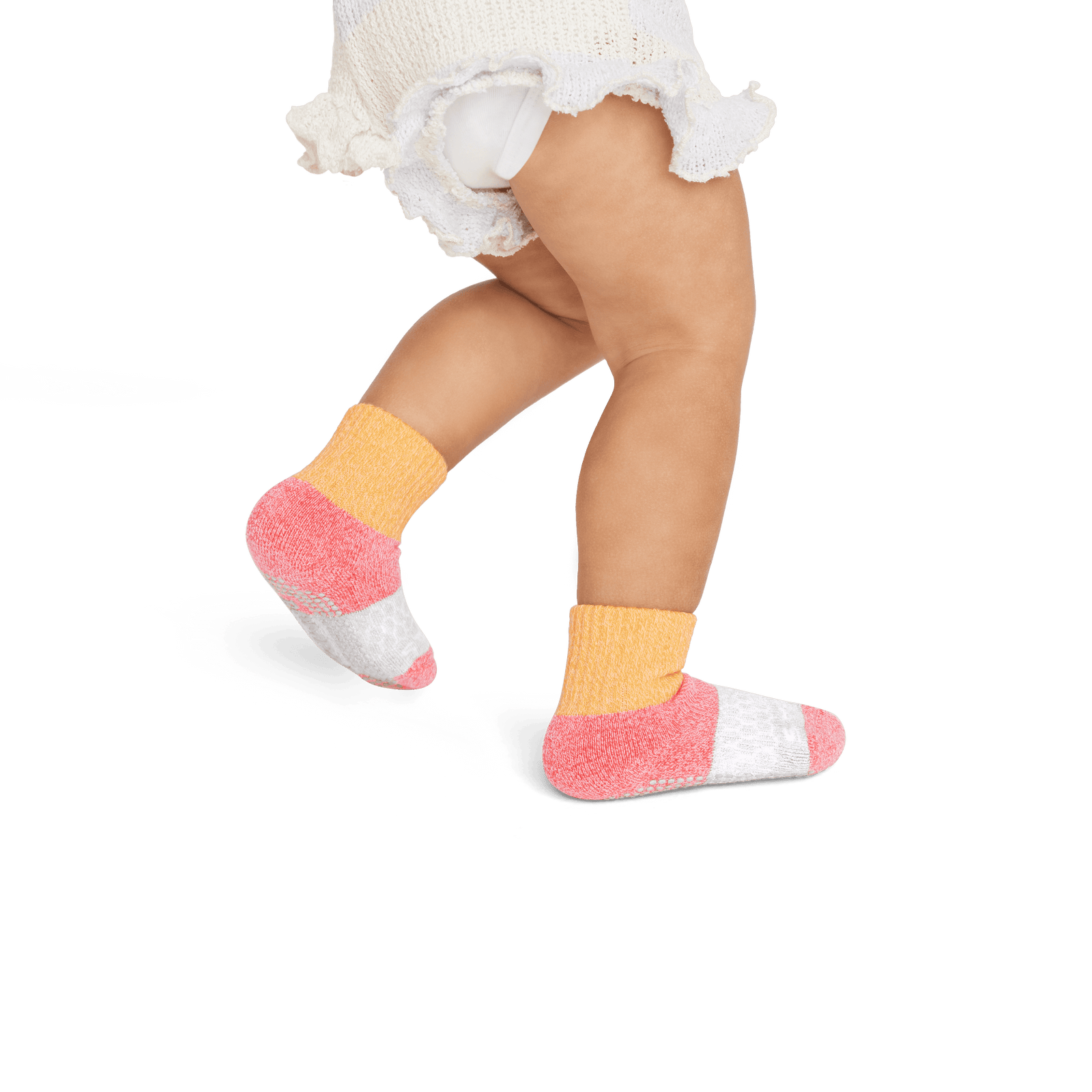 Toddler Tri-Block Gripper Calf Socks mangoburst-softwhite--2-transparent