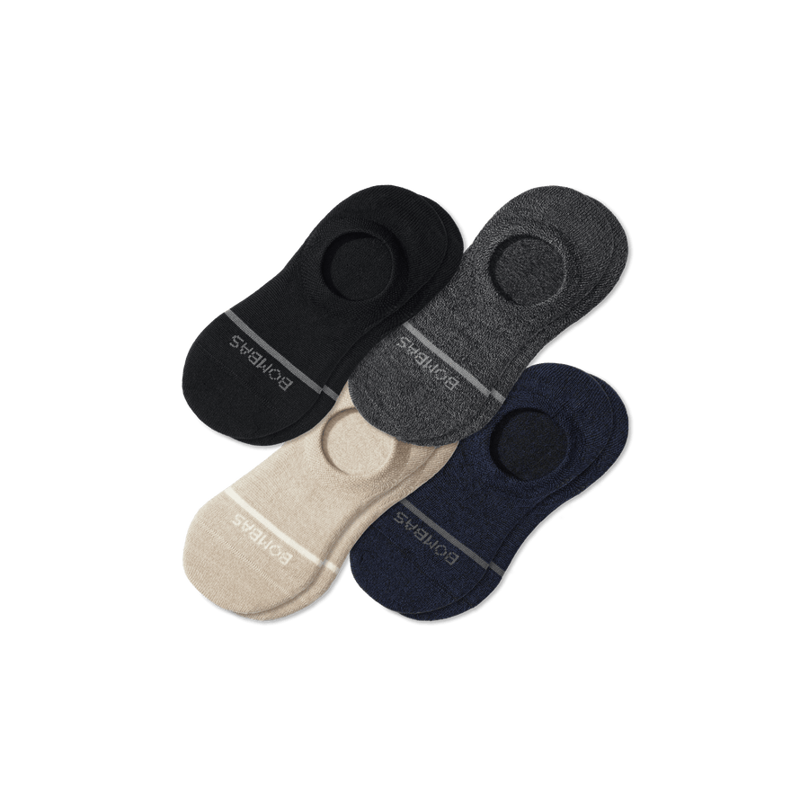 Men's Lightweight Merino Wool Blend No Show Sock 4-Pack - Smooth Studio Rotation