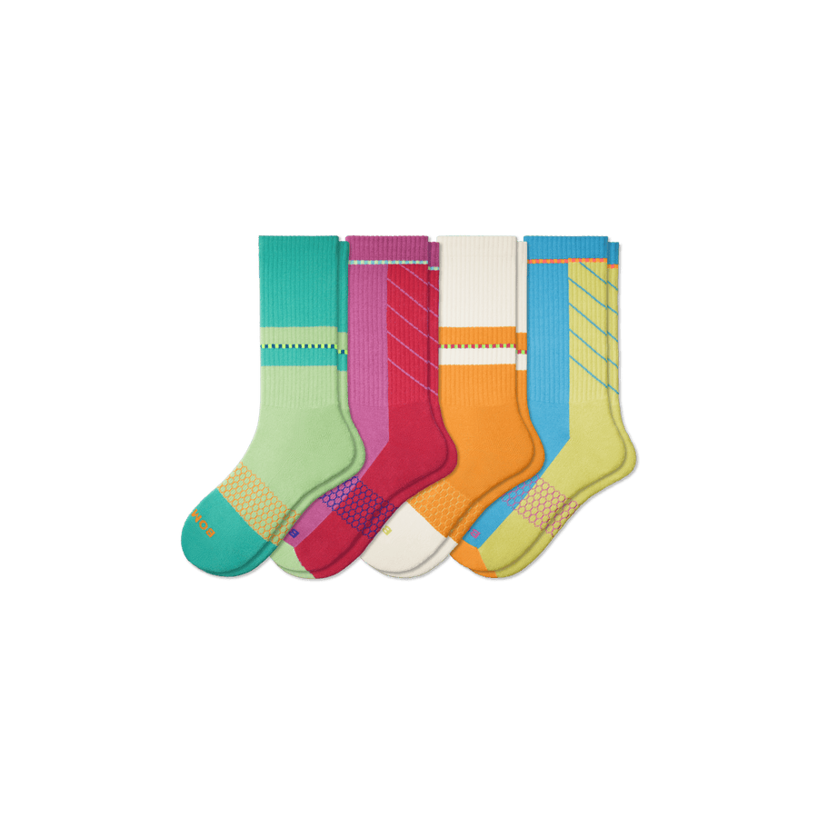 Black Hive Collection Calf Sock 4-Pack - Comfort Travel Pair