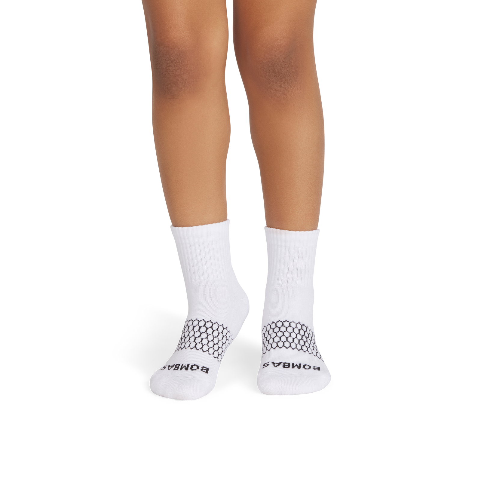 Youth Solids Quarter Socks - white YO1 [8002]
