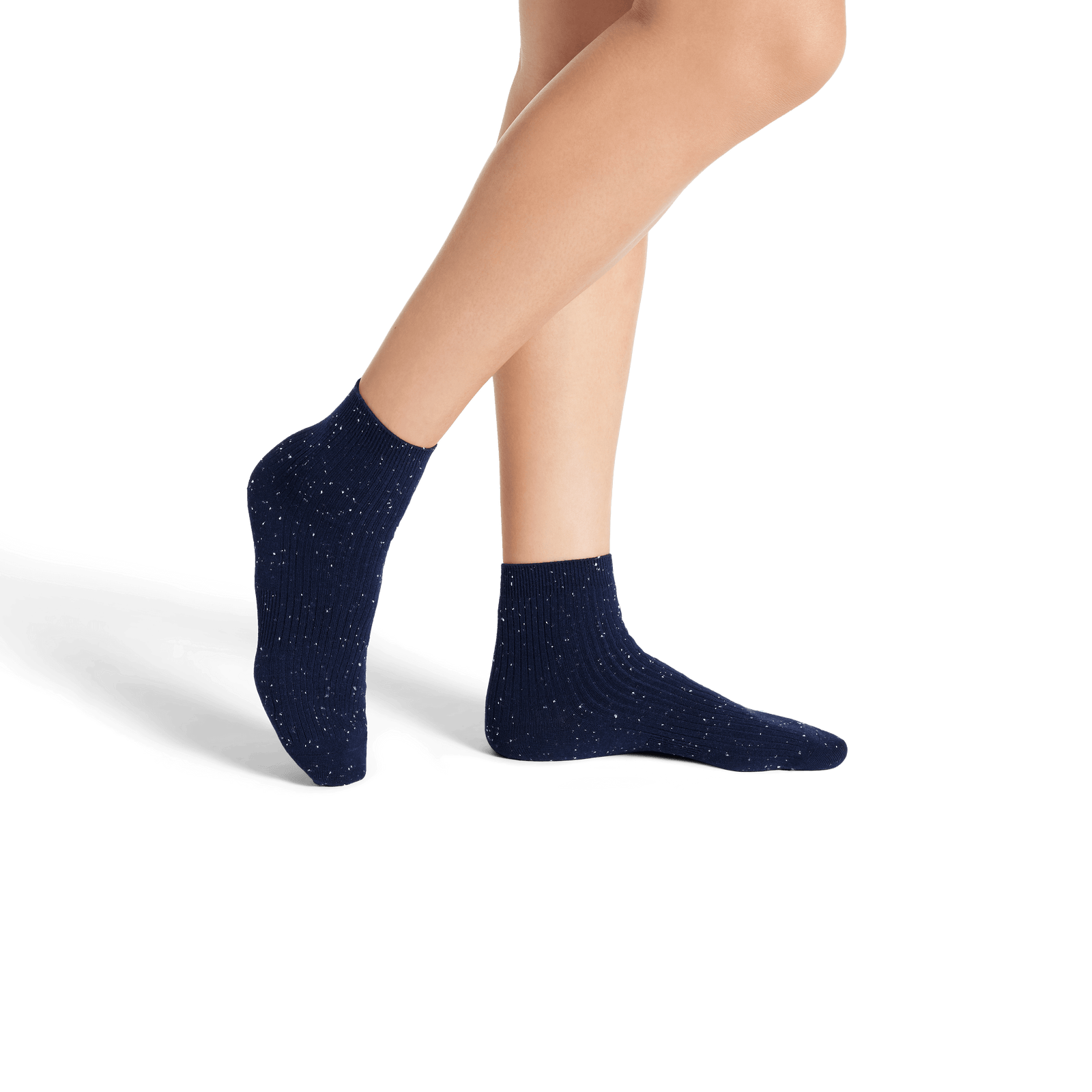 Lightweight Texture Quarter Socks navywhite-3-transparent
