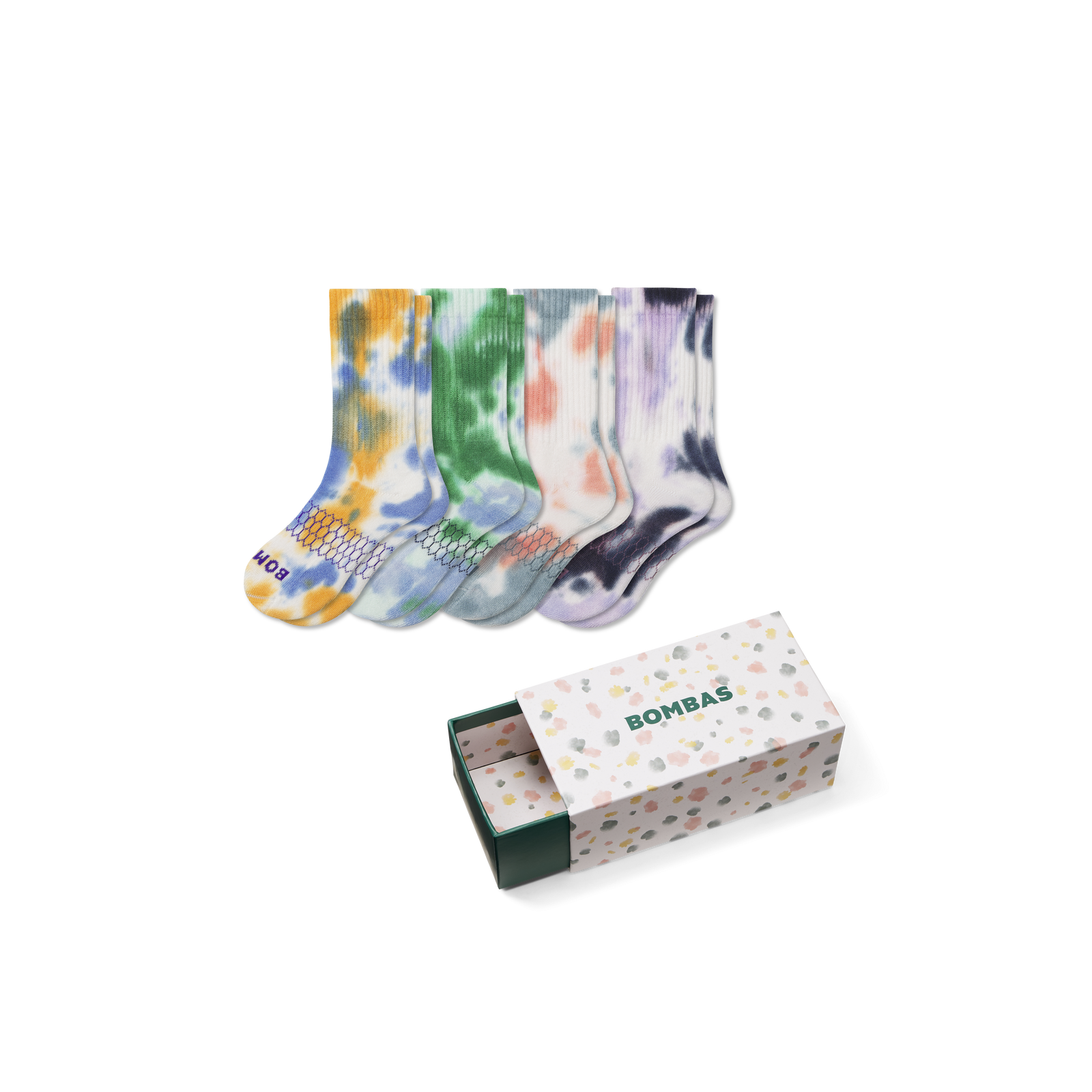 Youth Celebration Calf Sock 4-Pack Gift Box - Tie-Dye Mix L [8456]