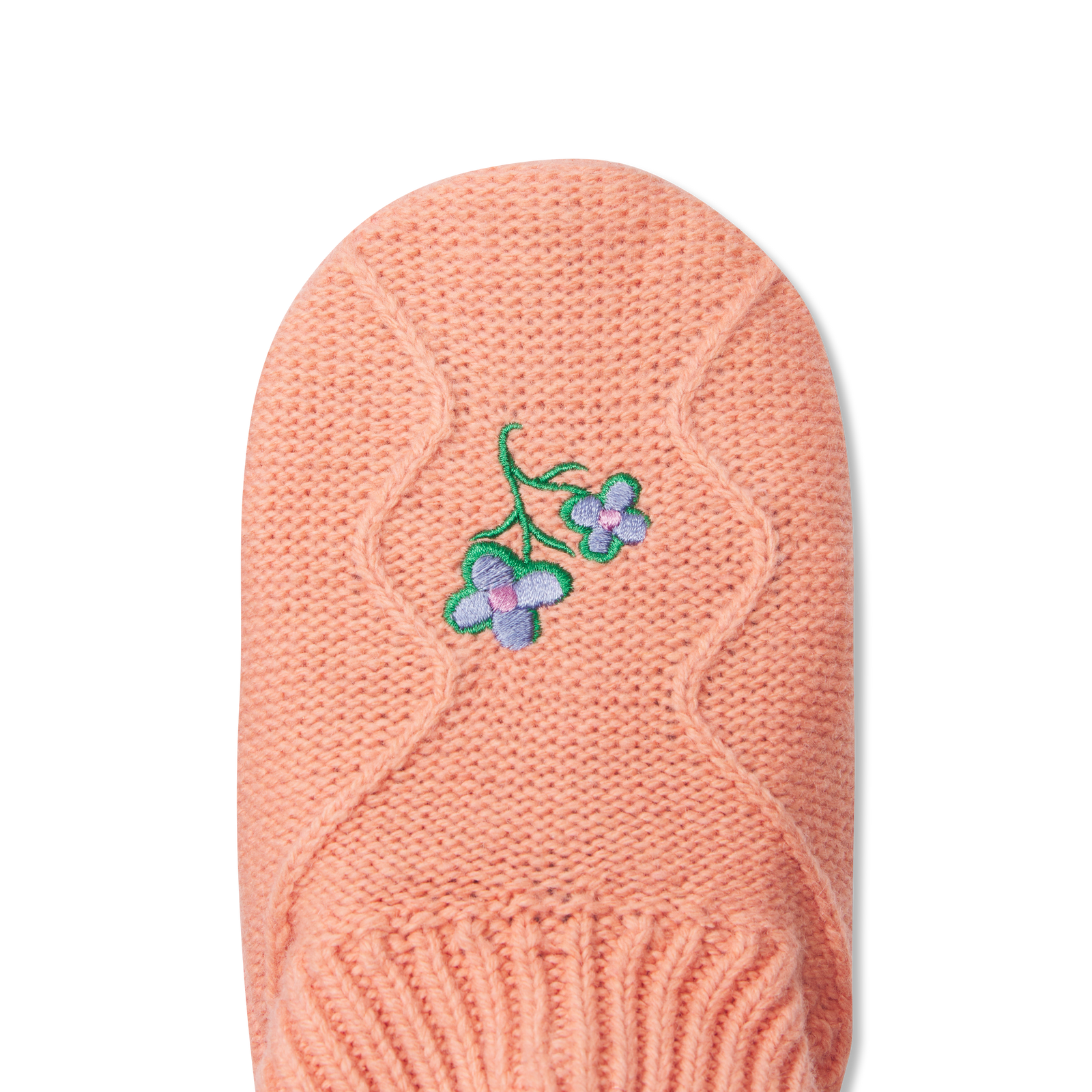 Youth Cable Embroidered Gripper Slipper GUAVA-FLOWER-detail-6-transparent