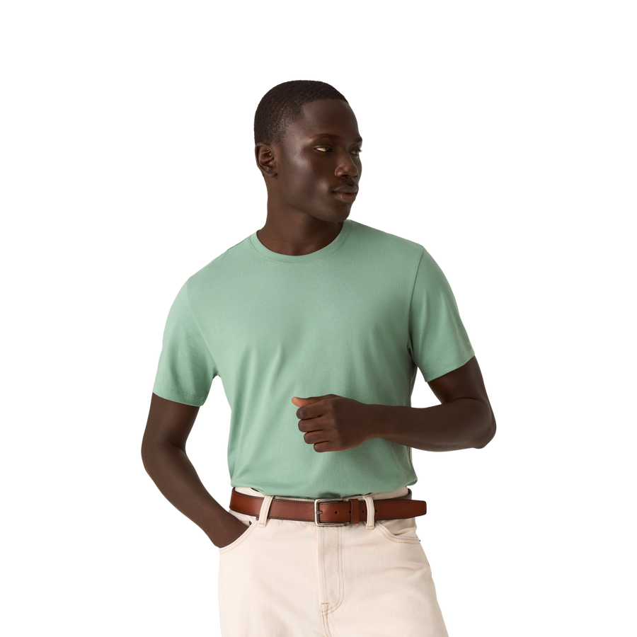 Men's Pima Cotton Crew Neck T-Shirt - Relaxed Lounge Fit