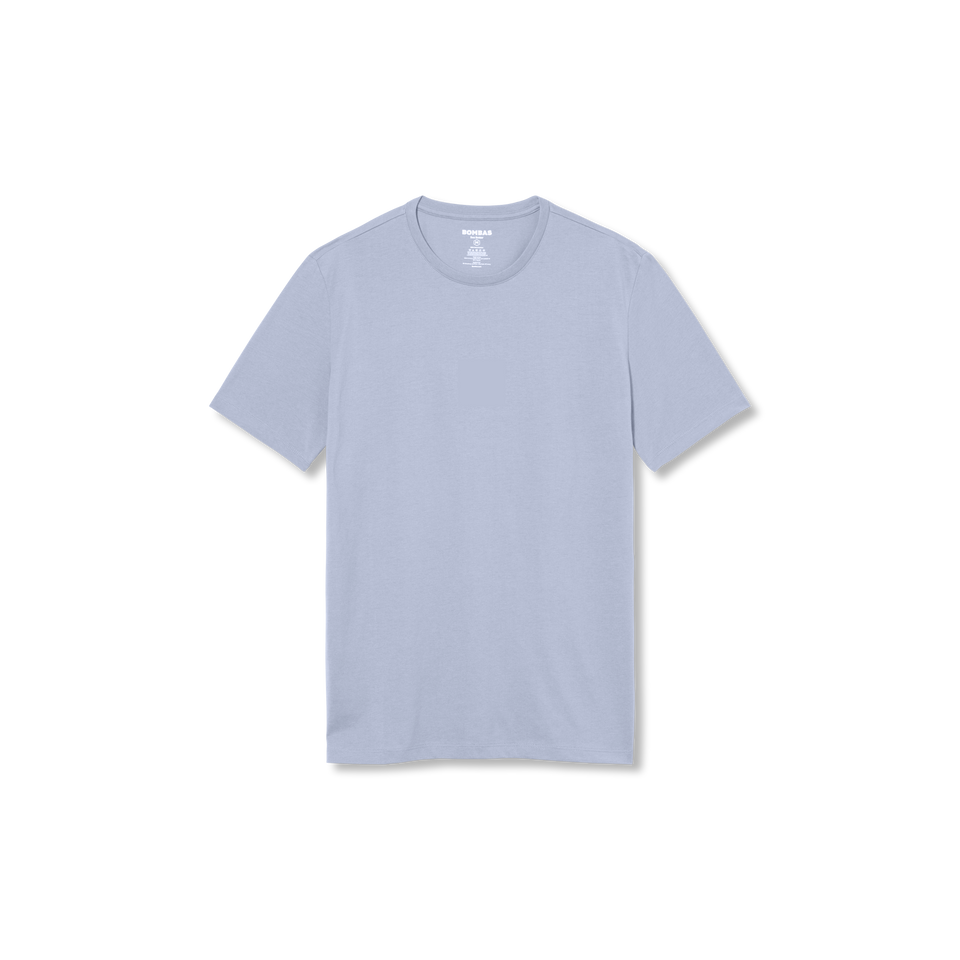 Men's Pima Cotton Slim Fit Crew Neck T-Shirt - Skysail Blue L [8758]