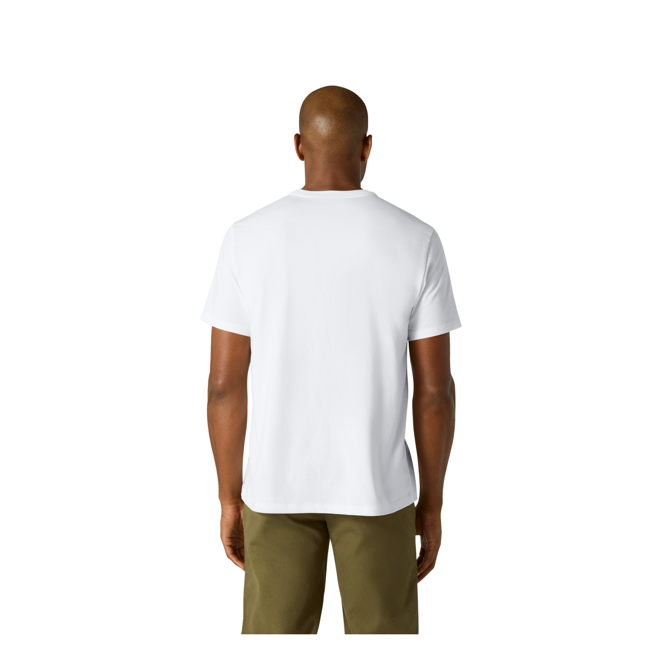 Pima Cotton Pocket Crew Neck T-Shirt - White MO3 [8527]