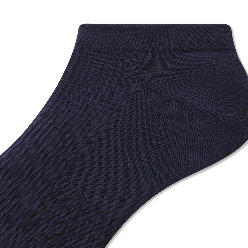 Modern Rib Ankle Socks - Midnight Navy Detail [8606]