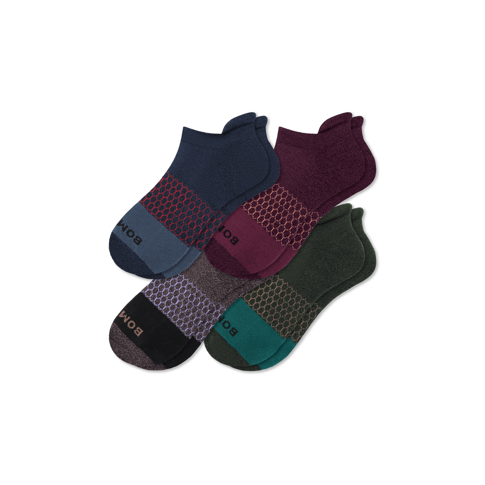 Men's Marl Ankle Sock 4-Pack - Olive Black Mix L [8662]