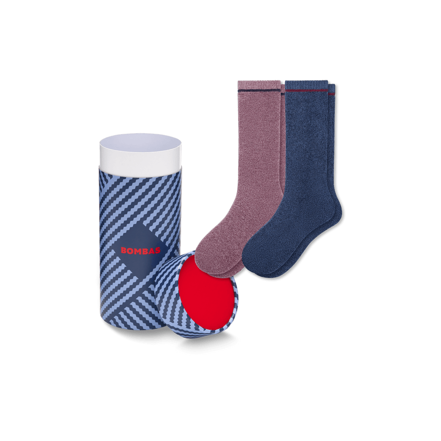Men's Merino Wool Blend Cozy Sock 2-Pack Gift Box - Utility Closet Storage