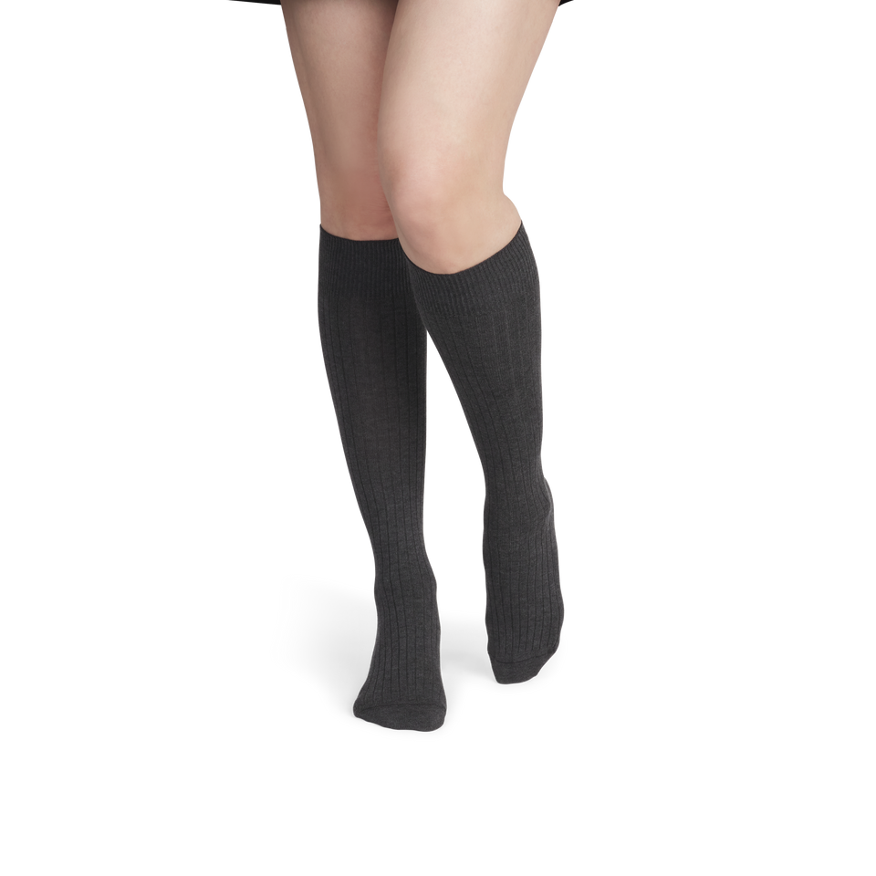 Ribbed Dress OTC Socks - Dark Grey Heather WO1 [8805]