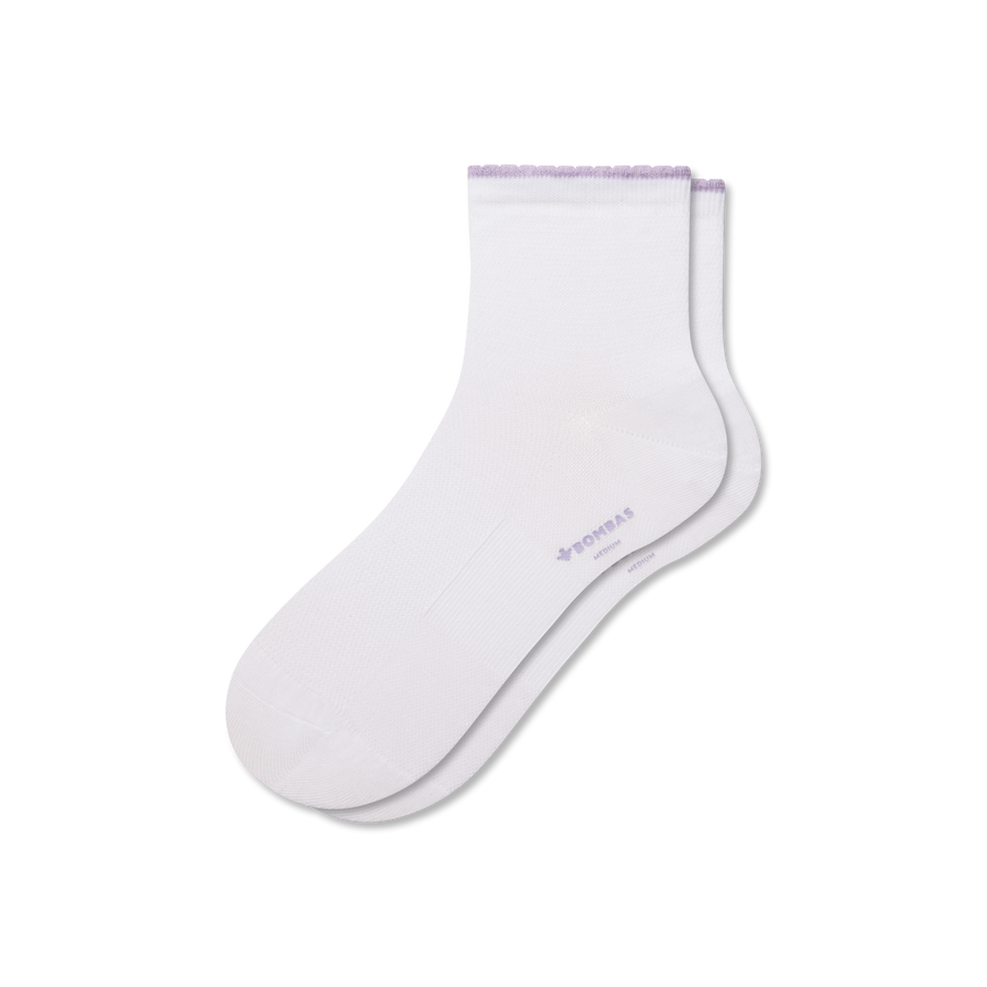 Women’s Scallop Cuff Quarter Socks - Classic Everyday Move