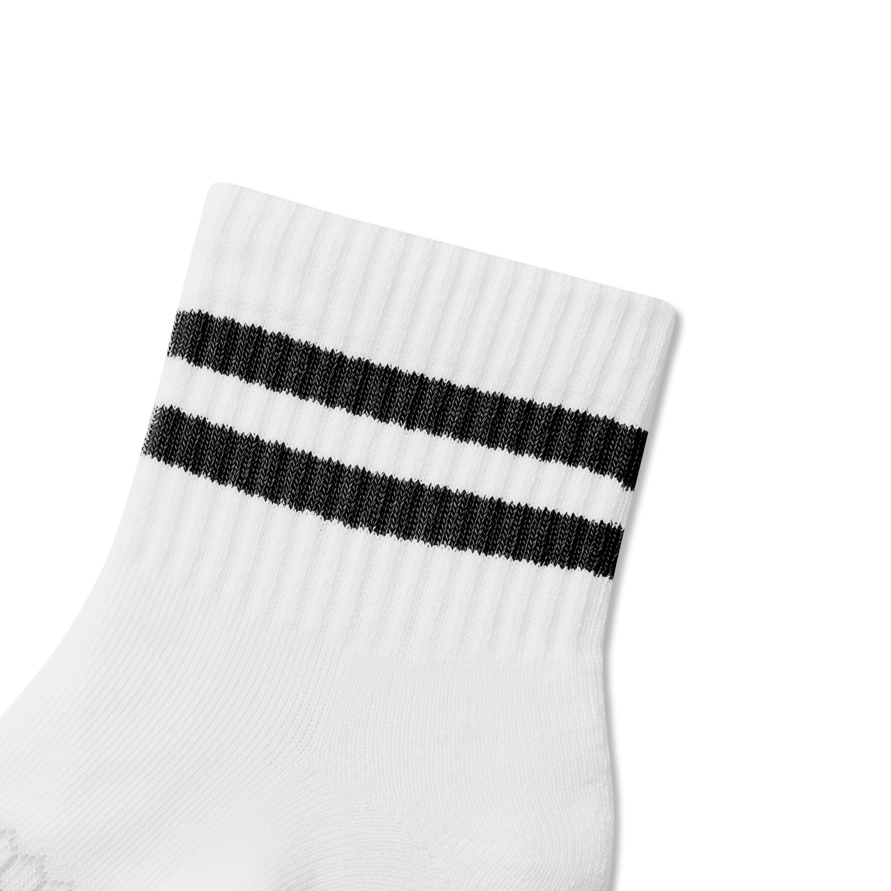 Vintage Stripes Quarter Socks - Soft White / Black Detail [9006]
