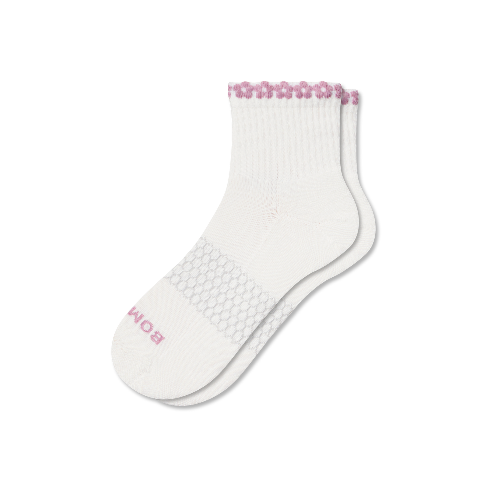 Women's Daisy Chain Quarter Socks - mauve L [9171]