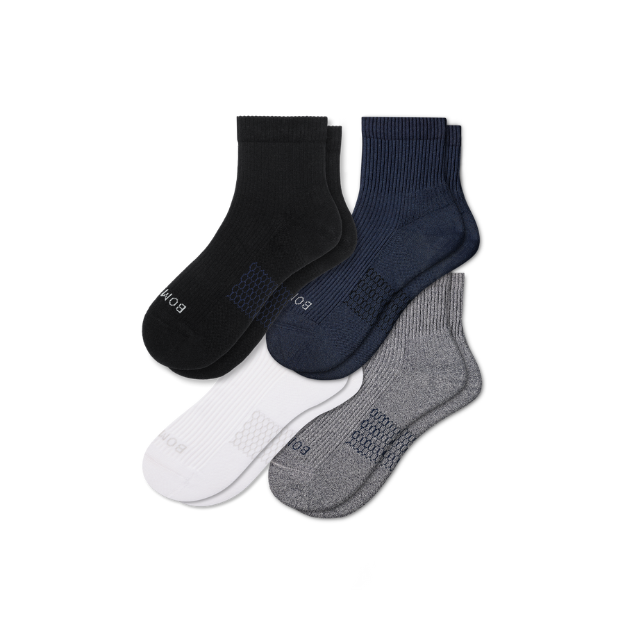 Men's Modern Rib Quarter Sock 4-Pack - Weekend Lounge Cushion
