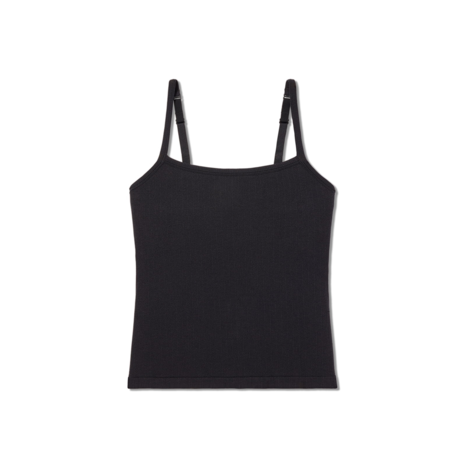 Women's Built-in Bra Seamless Cami - Black L [9349]