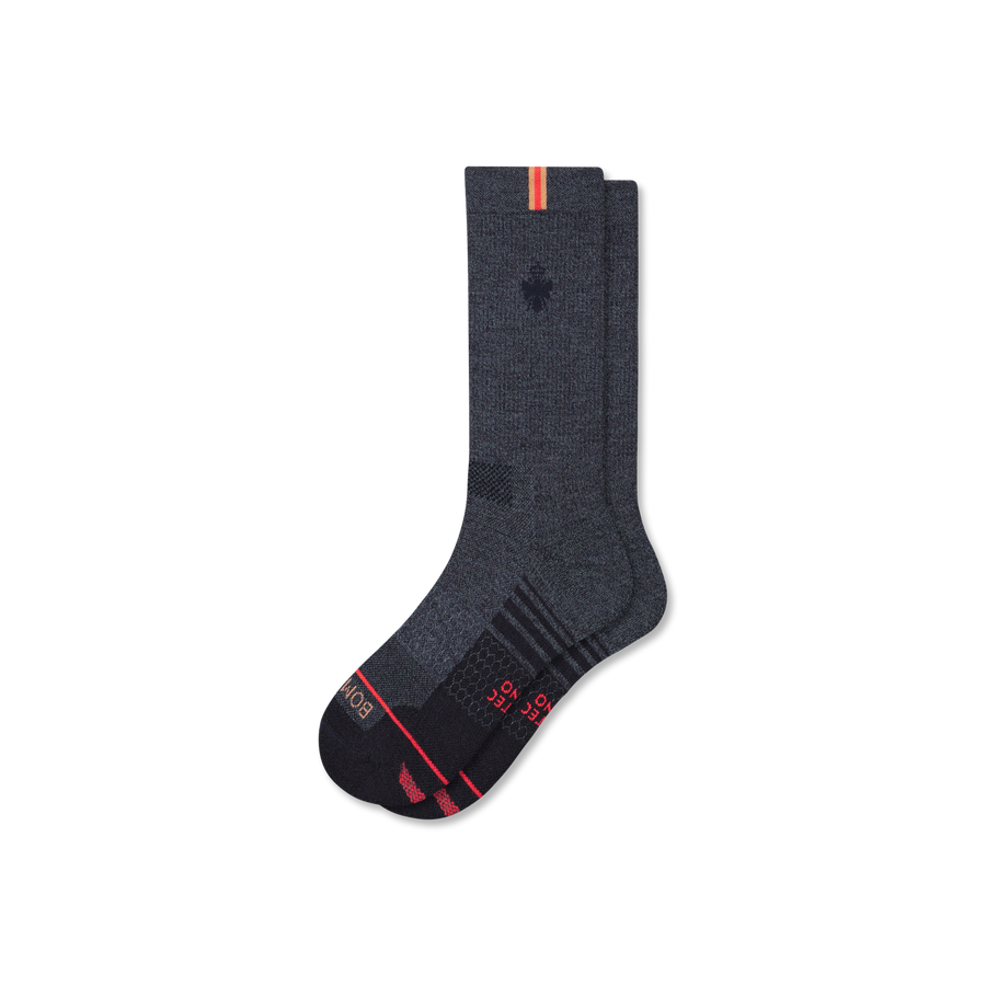 Men's Merino Wool Blend Run Calf Socks - Outdoor Ankle Rotation
