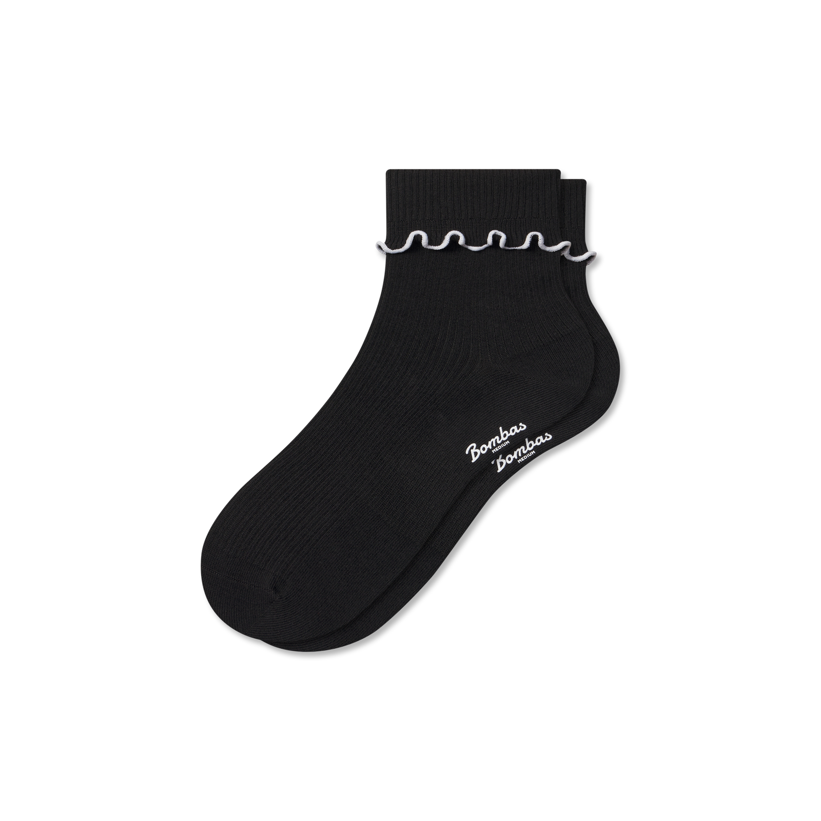 Open Knit Half Calf Socks - black white L [9727]