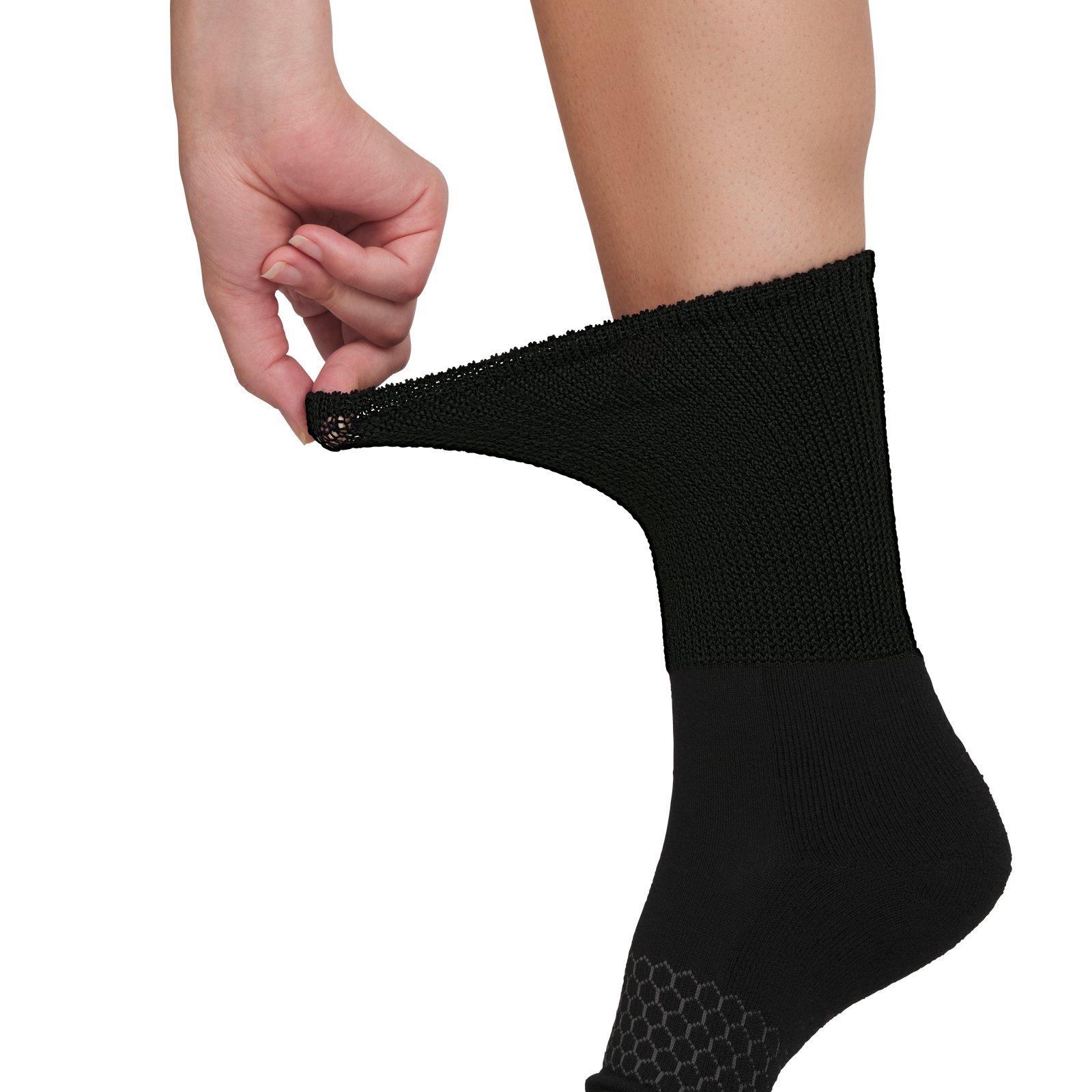 Merino Wool Blend Ultra Stretch Calf Socks - Black WO2 [9811]