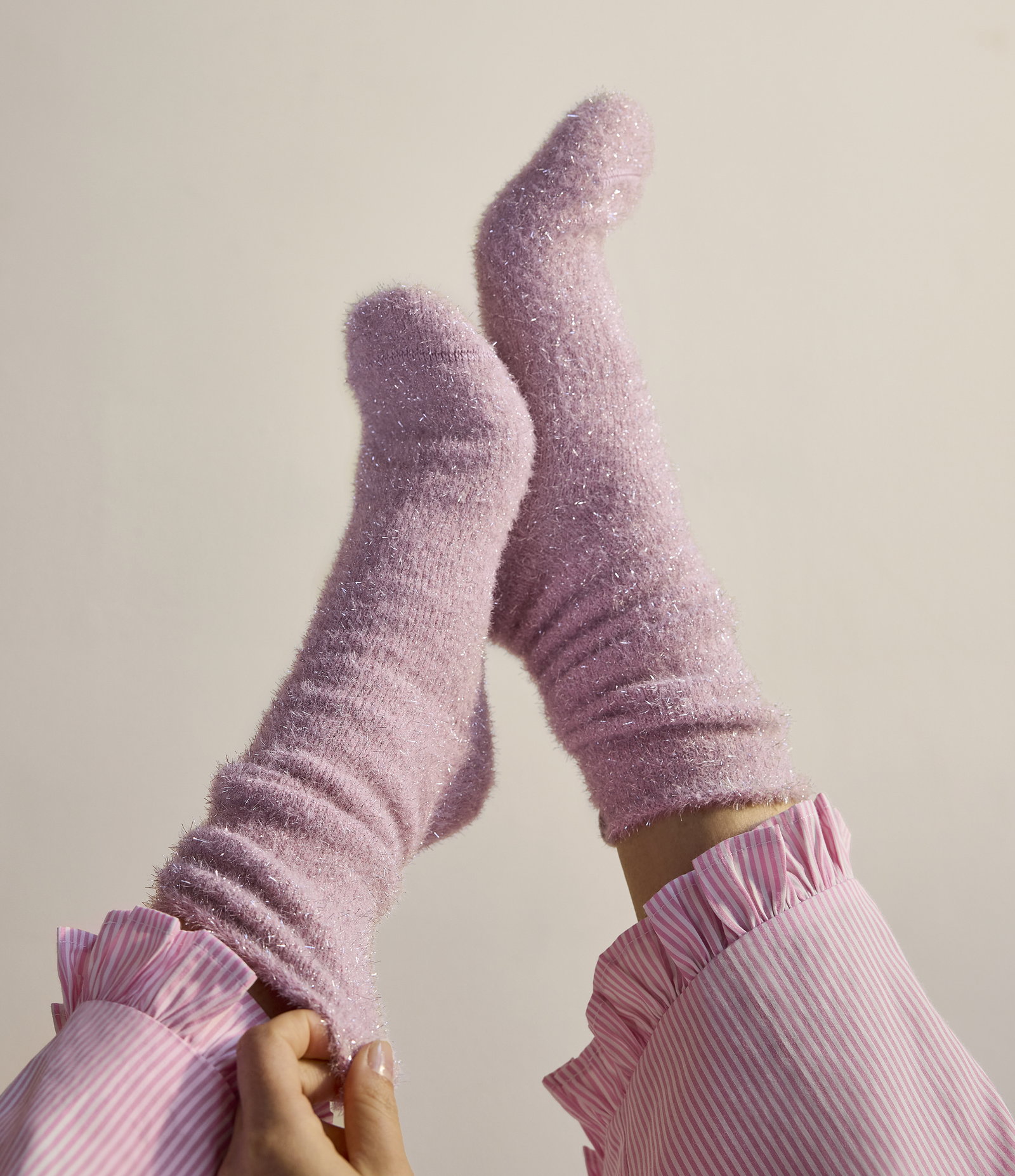 Women's Fuzzy Socks - Pink Sparkle [LIFESTYLE] [9849]