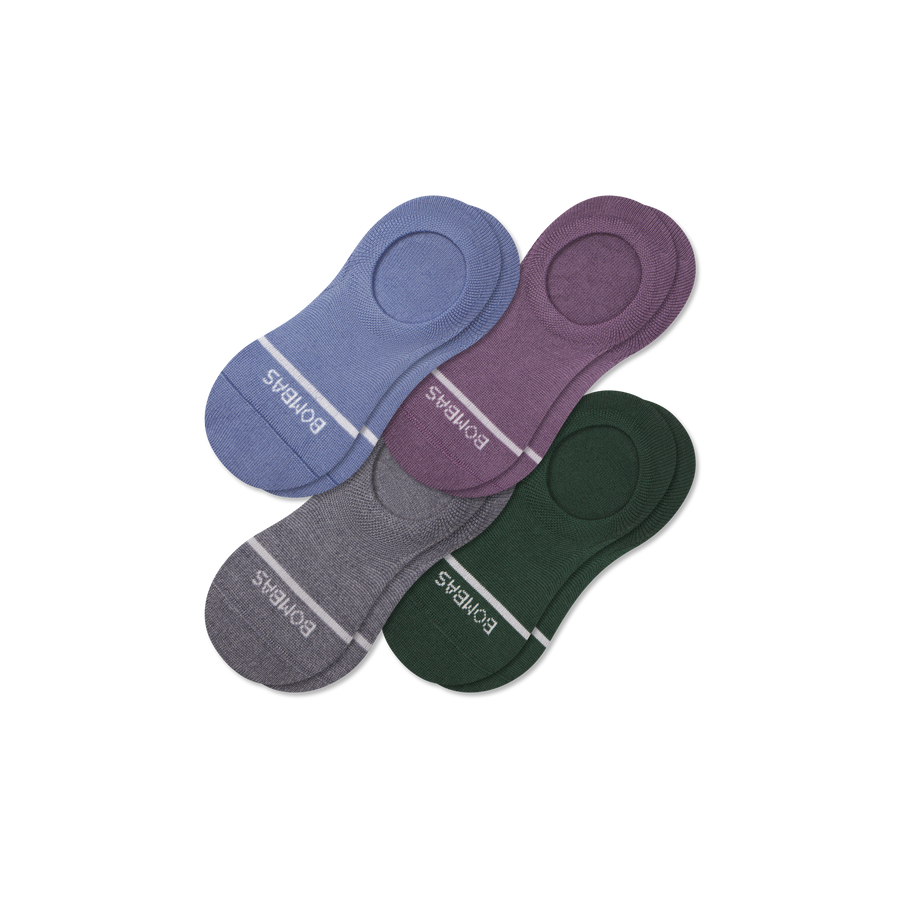 Women's Lightweight Merino Wool Blend No Show Sock 4-Pack - Smooth No Show Support