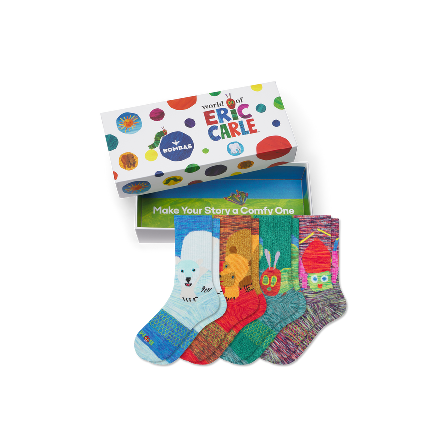 Youth Eric Carle Calf Sock 4-Pack Gift Box - Daily Stash