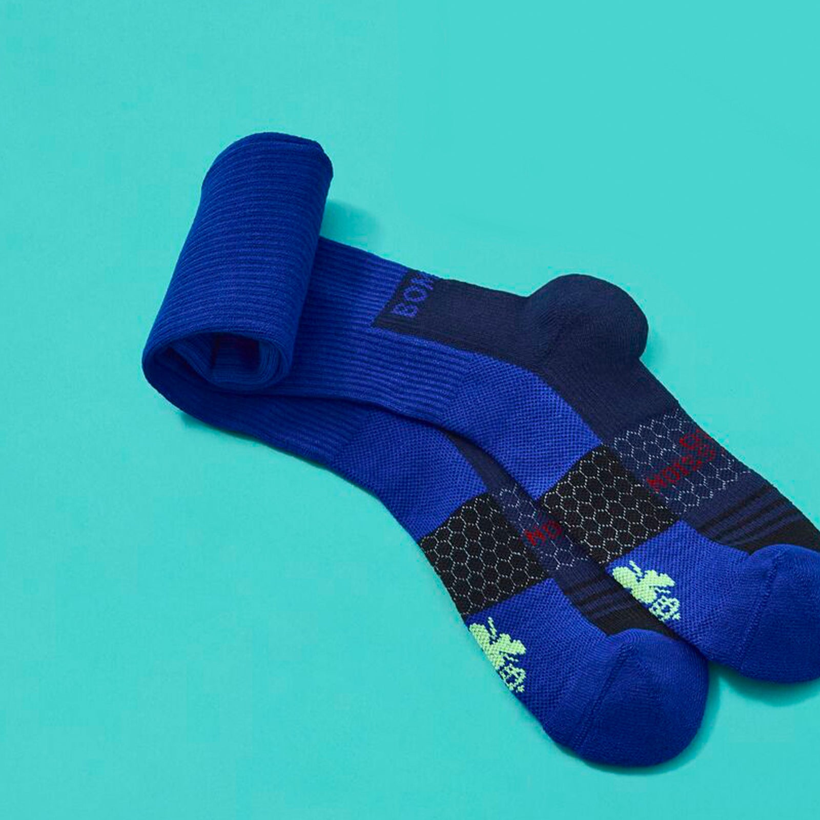 Men's Performance Compression Socks - Neon Cobalt Detail [Lifestyle]