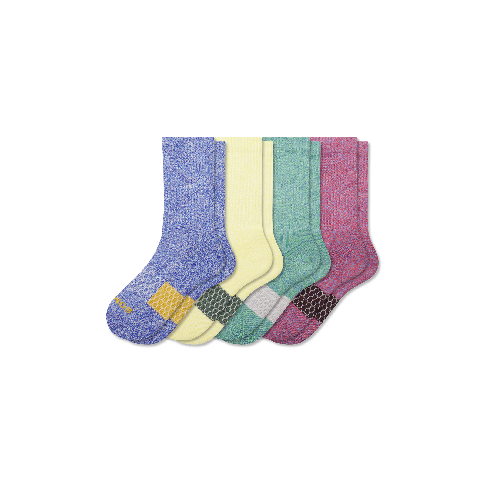 Youth Marl Calf Sock 4-Pack - Blue Glow Mix L [9085]