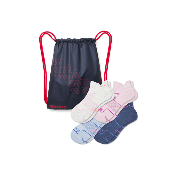 Women's Running Ankle Sock 4-Pack Gift Bag - Sea Salt Mix L [9241]