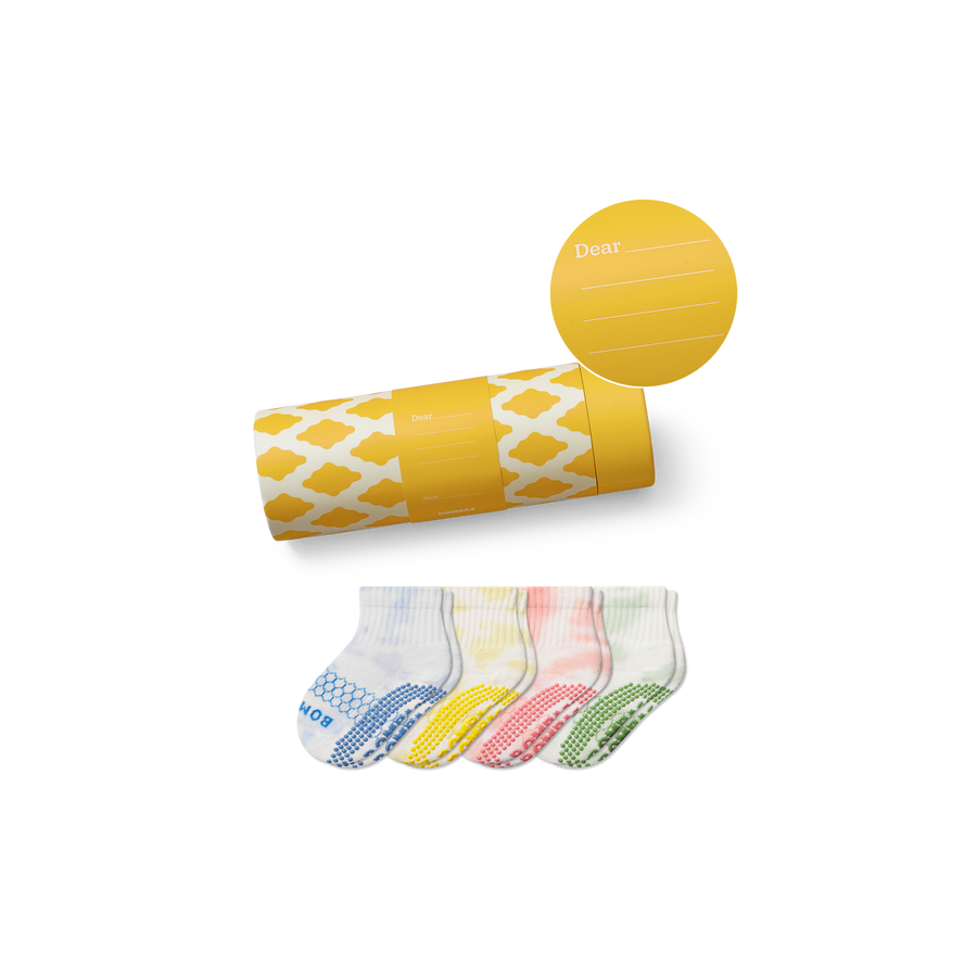 Toddler Celebration Gripper Calf Sock 4-Pack Gift Box - Fresh Closet Wrap